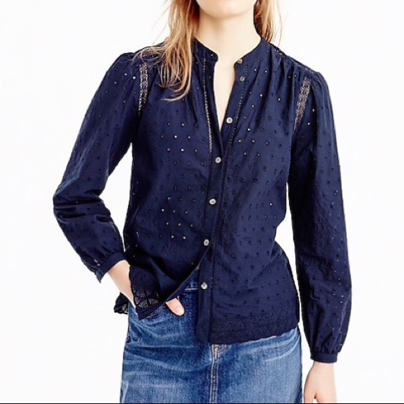 J. Crew Tops - NWOT J. Crew Button-Up Eyelet Shirt